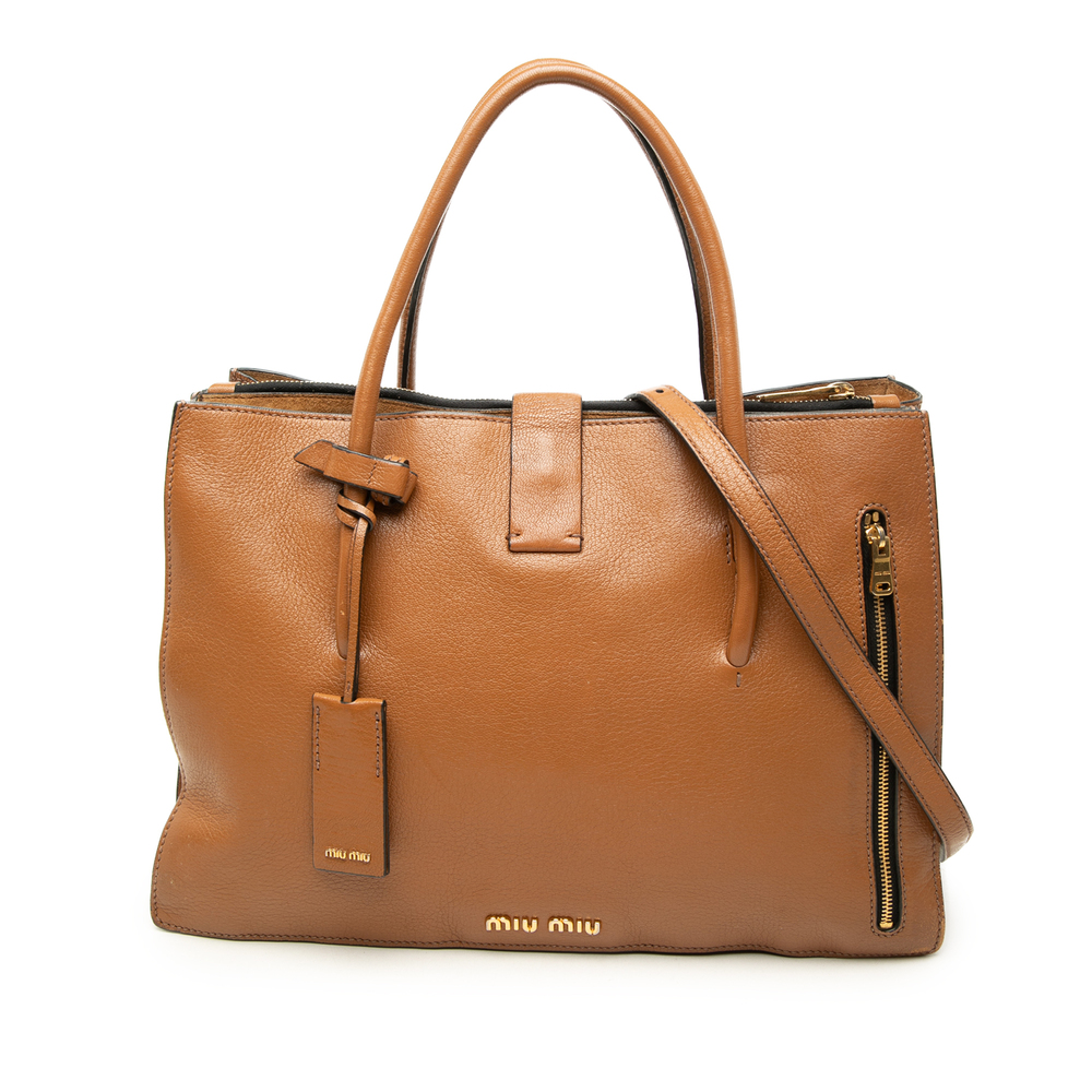 Pre-Loved Miu Miu Goatskin Madras Satchel